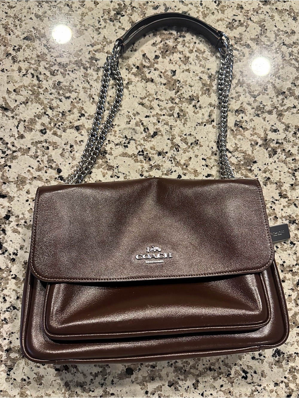 Coach Elodie Crossbody to Shoulder Leather Chain Strap Bag
